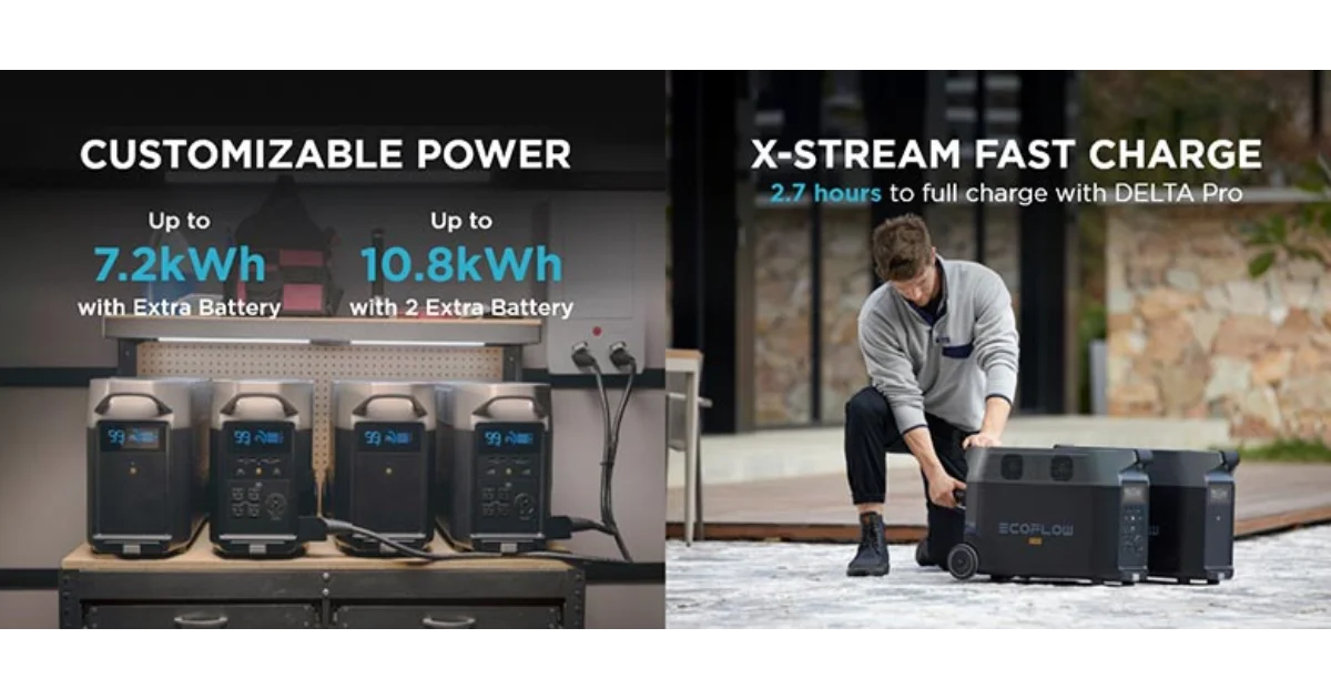 EcoFlow DELTA Pro Smart Extra Battery 5 EcoFlow Smart Extra Battery for DELTA PRO Power Station 3600Wh – DELTAPROEB-US